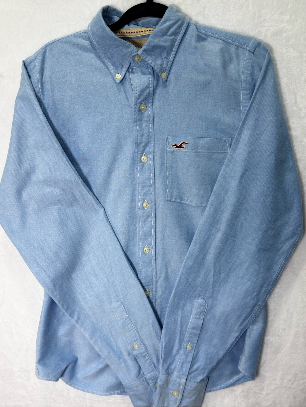 Hollister California Men’s Medium Blue Oxford Button-Down Logo Shirt